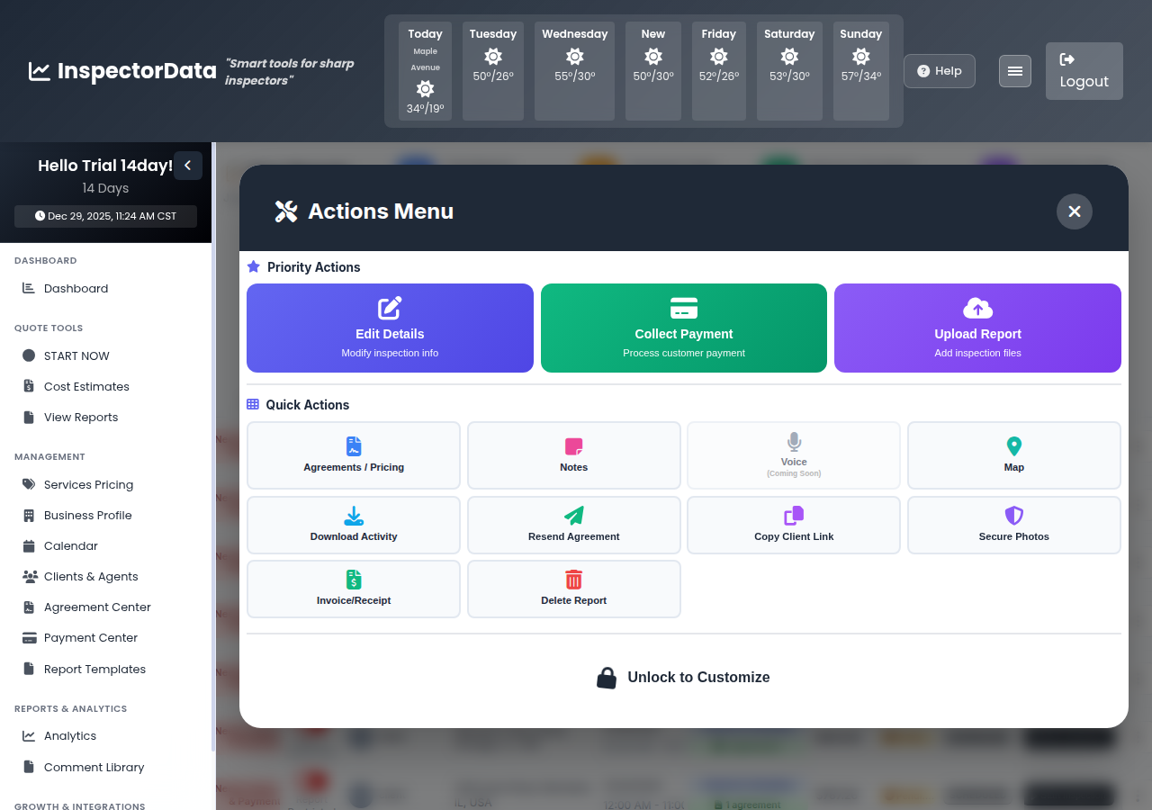 InspectorData one-click report delivery with multiple recipient options